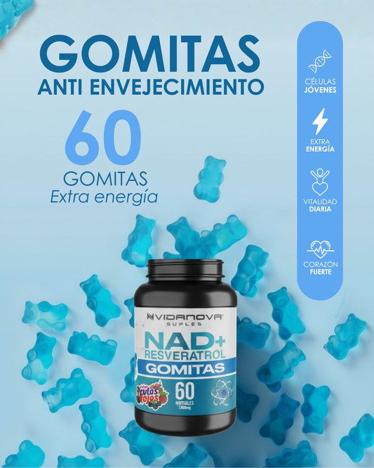 Gomitas NAD+ Resveratrol 1000 mg