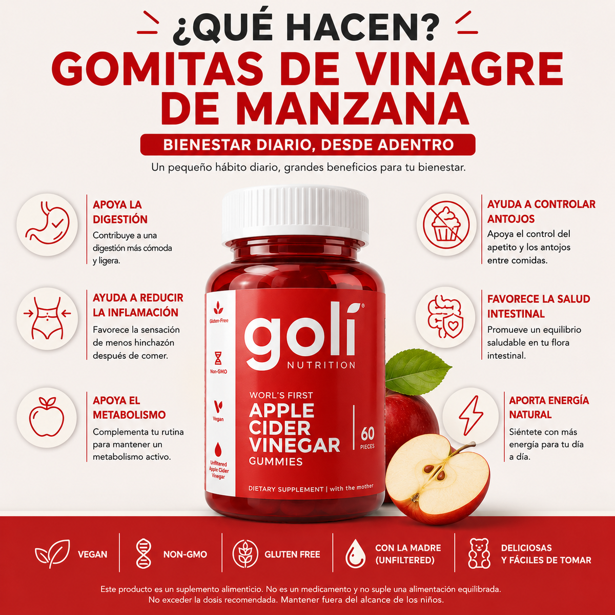 Gomitas Goli con Vinagre de manzana