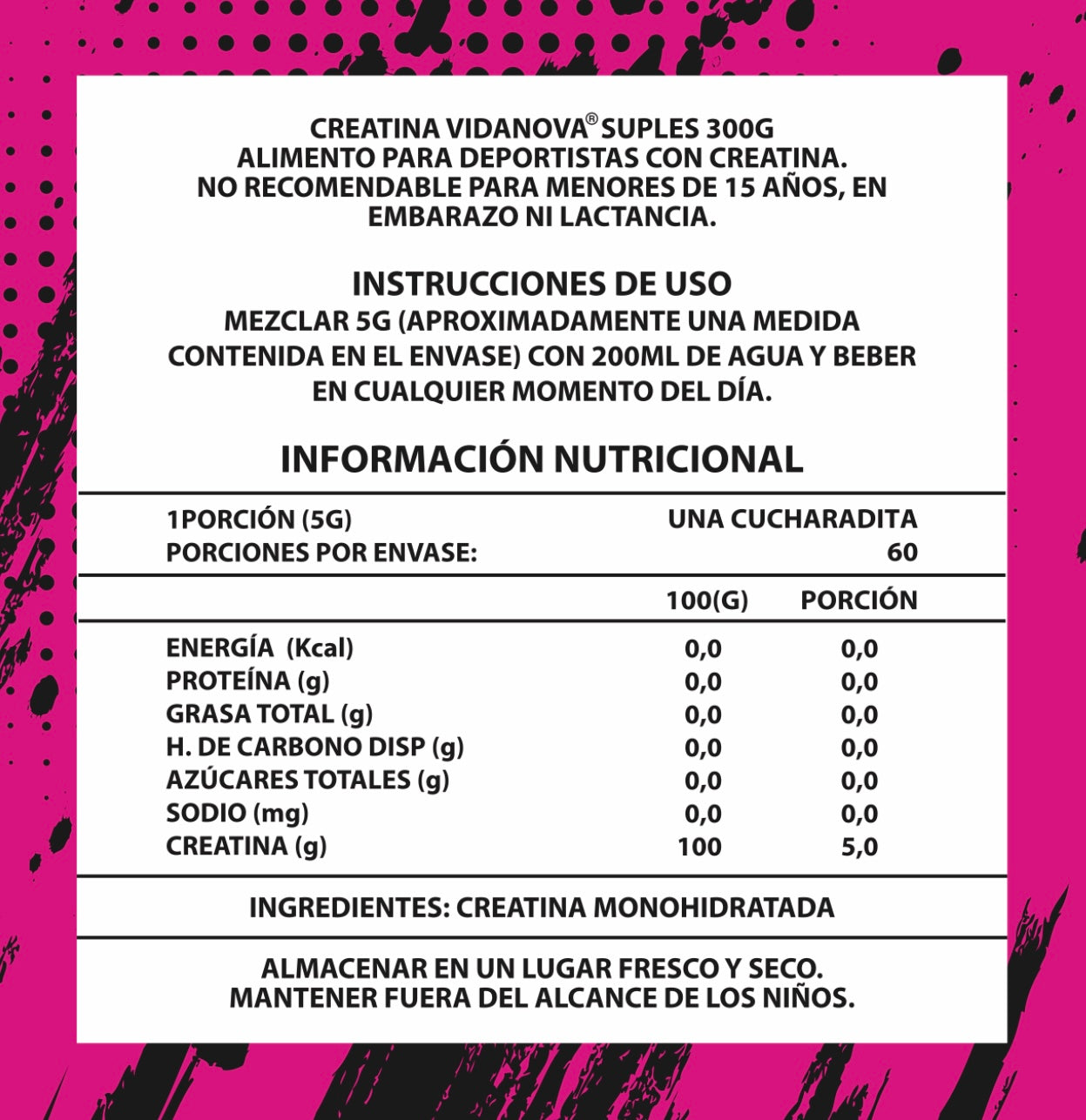 Creatina Monohidratada Micronizada WOMAN 300g · Sin Sabor