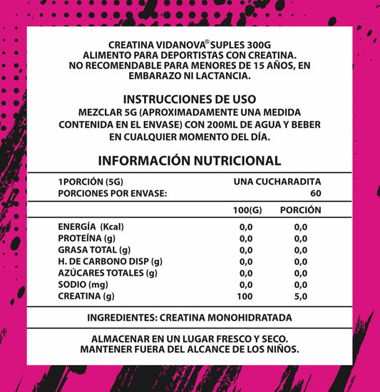 Creatina Monohidratada Micronizada WOMAN 300g · Sin Sabor