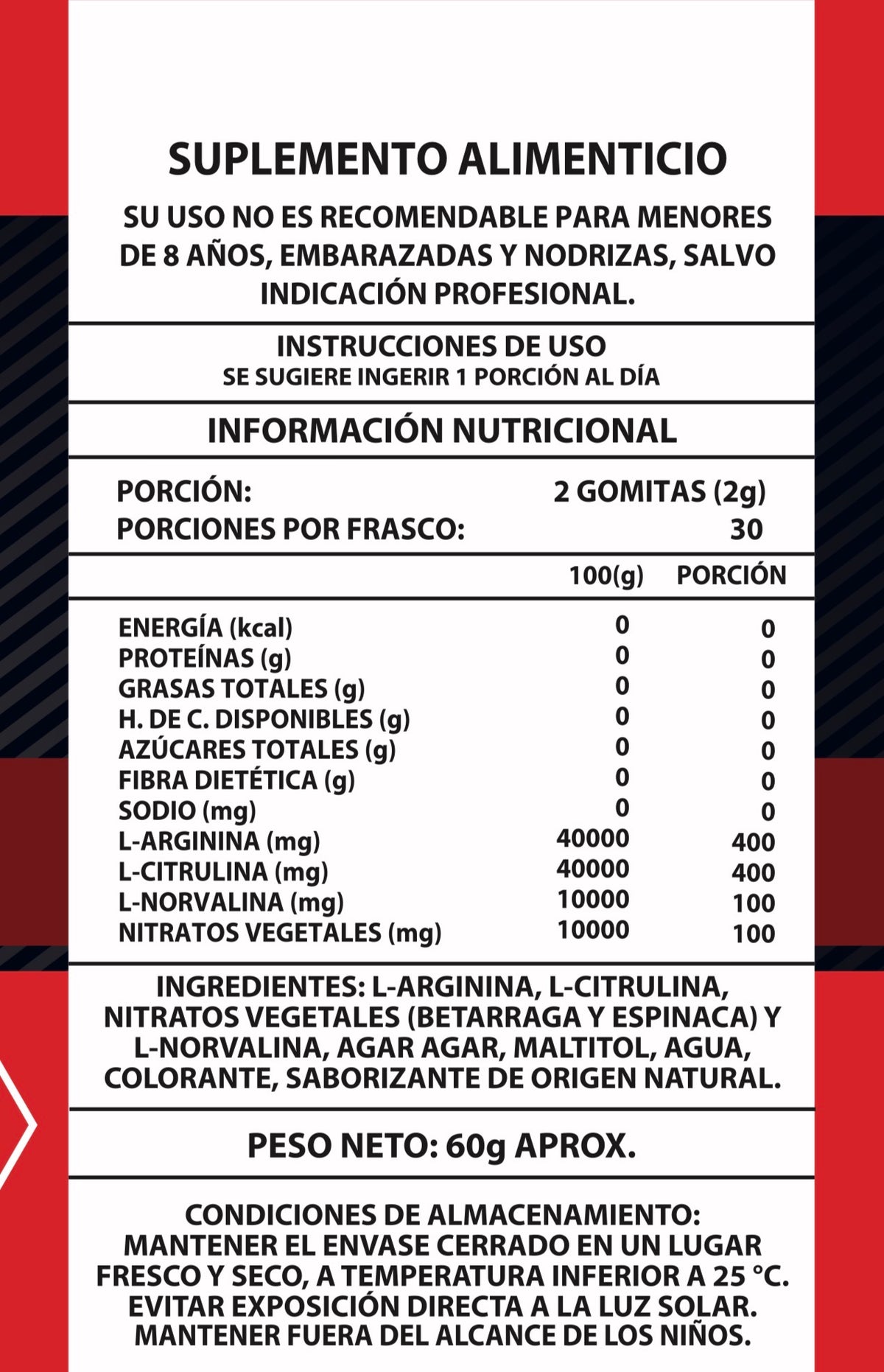 Gomitas de Óxido Nítrico — Energía y Rendimiento (60 gomitas)