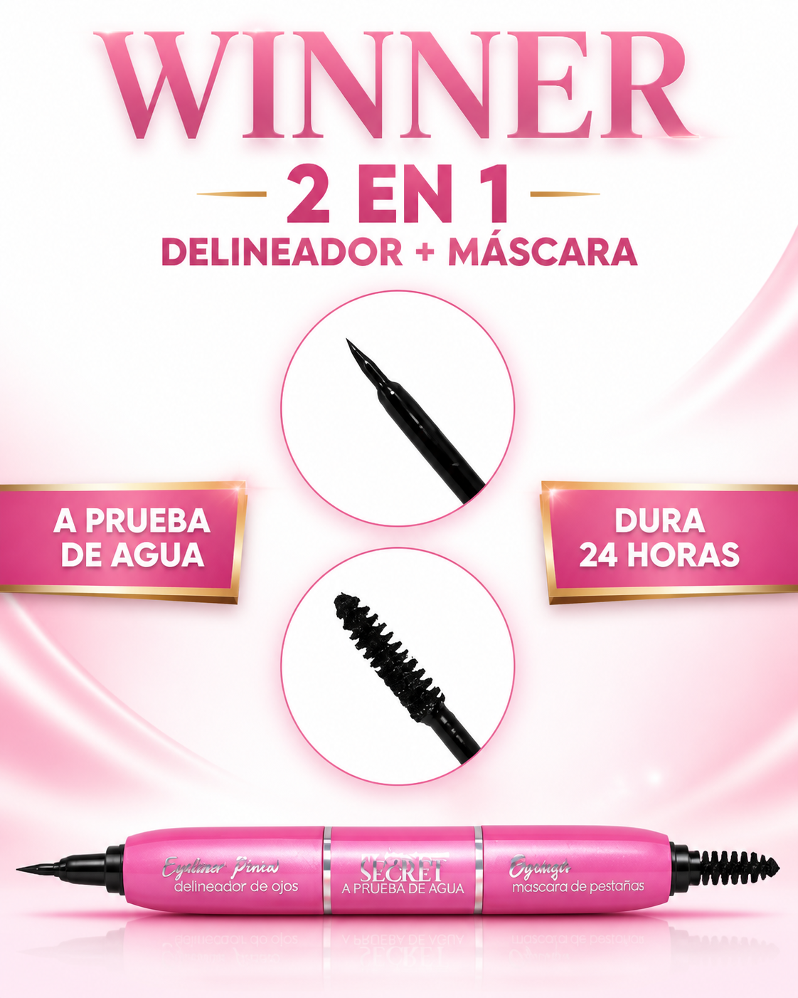 Máscara de Pestañas + Delineador 2 en 1 (Pack x2)