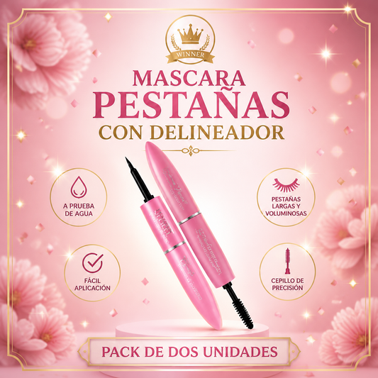 Máscara de Pestañas + Delineador 2 en 1 (Pack x2)