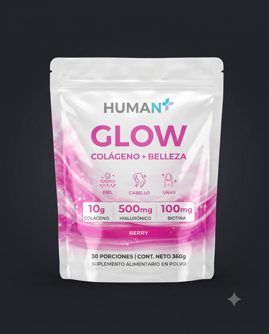 Glow · Colágeno + Belleza 360g · Sabor Berry