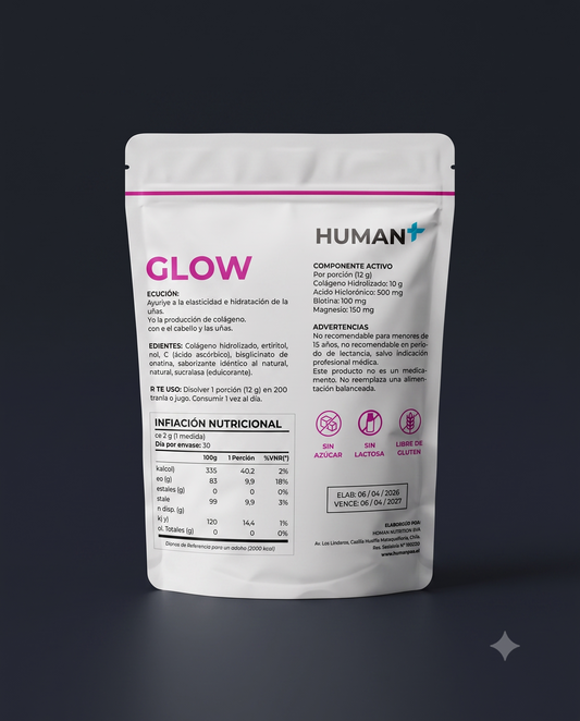 Glow · Colágeno + Belleza 360g · Sabor Berry